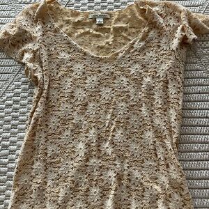 Banana Republic Floral Lace Cream Blouse